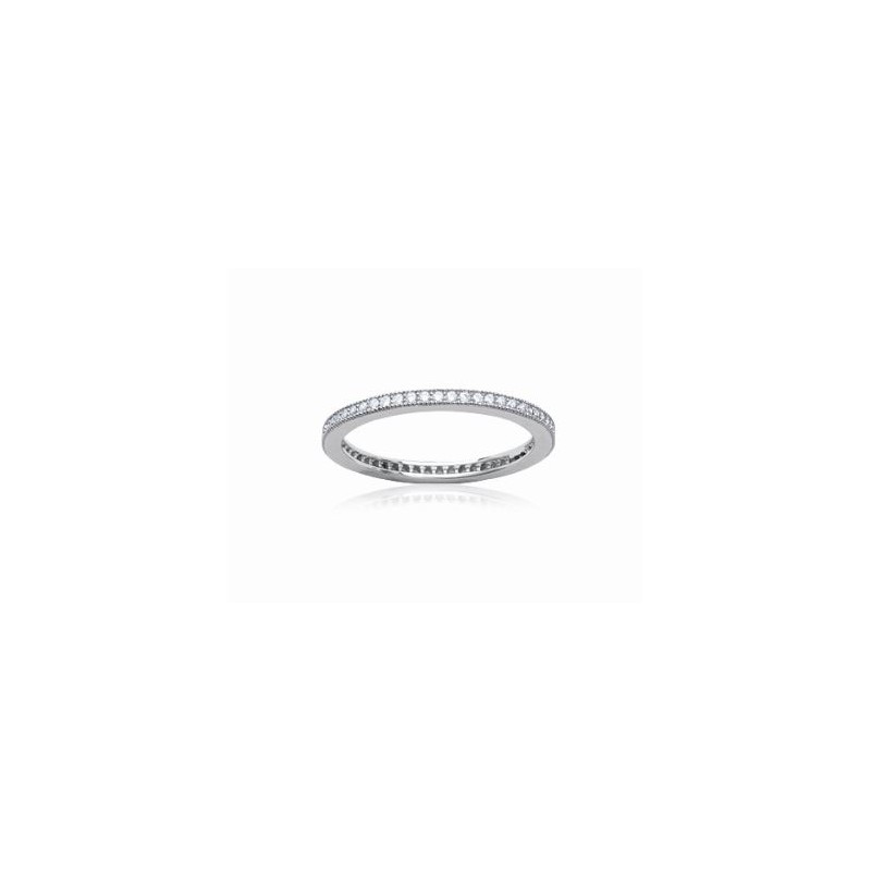 Bague Argent Anneau Micro serti