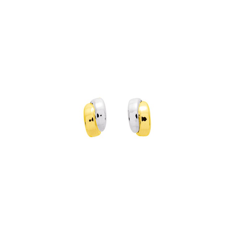 Boucles d'oreilles Demi Lune bicolores or 375/000 9K352.38