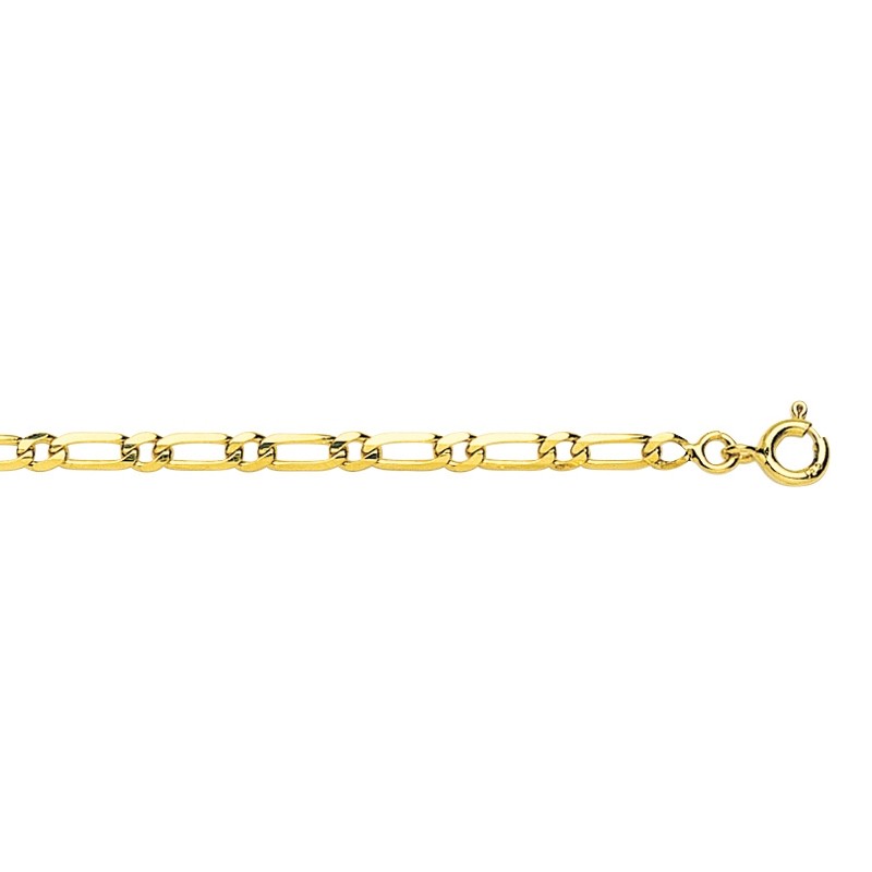 Carador - Collier or jaune 375/000 maille alternée ultra-plate