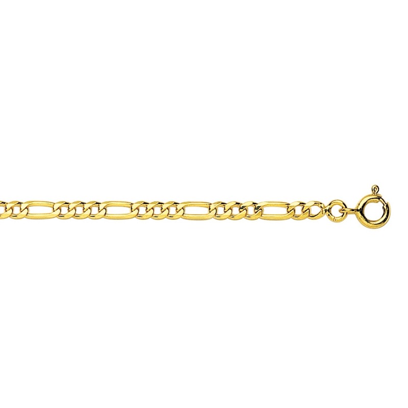 Carador - Collier or jaune 375/000 maille alternée ultra-plate